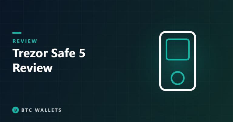 Stylized illustration of the Trezor Safe 5 hardware wallet