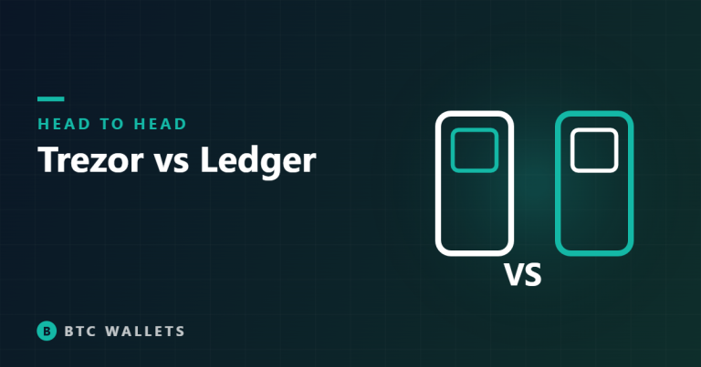 Illustration comparing Trezor and Ledger hardware wallets